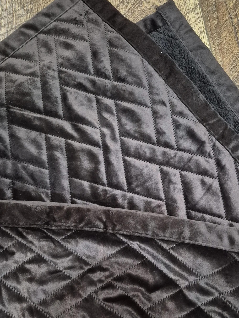 Blanket Throw With Satin Like Trim Around Edges One Sided Fleece Cottagecore